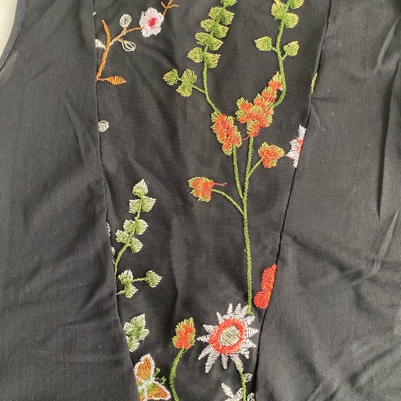 Black Floral Embroidered  One-Piece - Picture 10 of 10